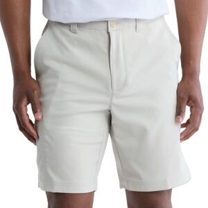 Mens PGA Golf Tour Flat Front Stretch Light Beige Khaki Cargo Chino Shorts Sz 40